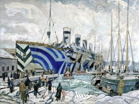 Arthur Lismer "Olympic med hjemkomne soldater" 1919.
